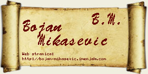 Bojan Mikašević vizit kartica
